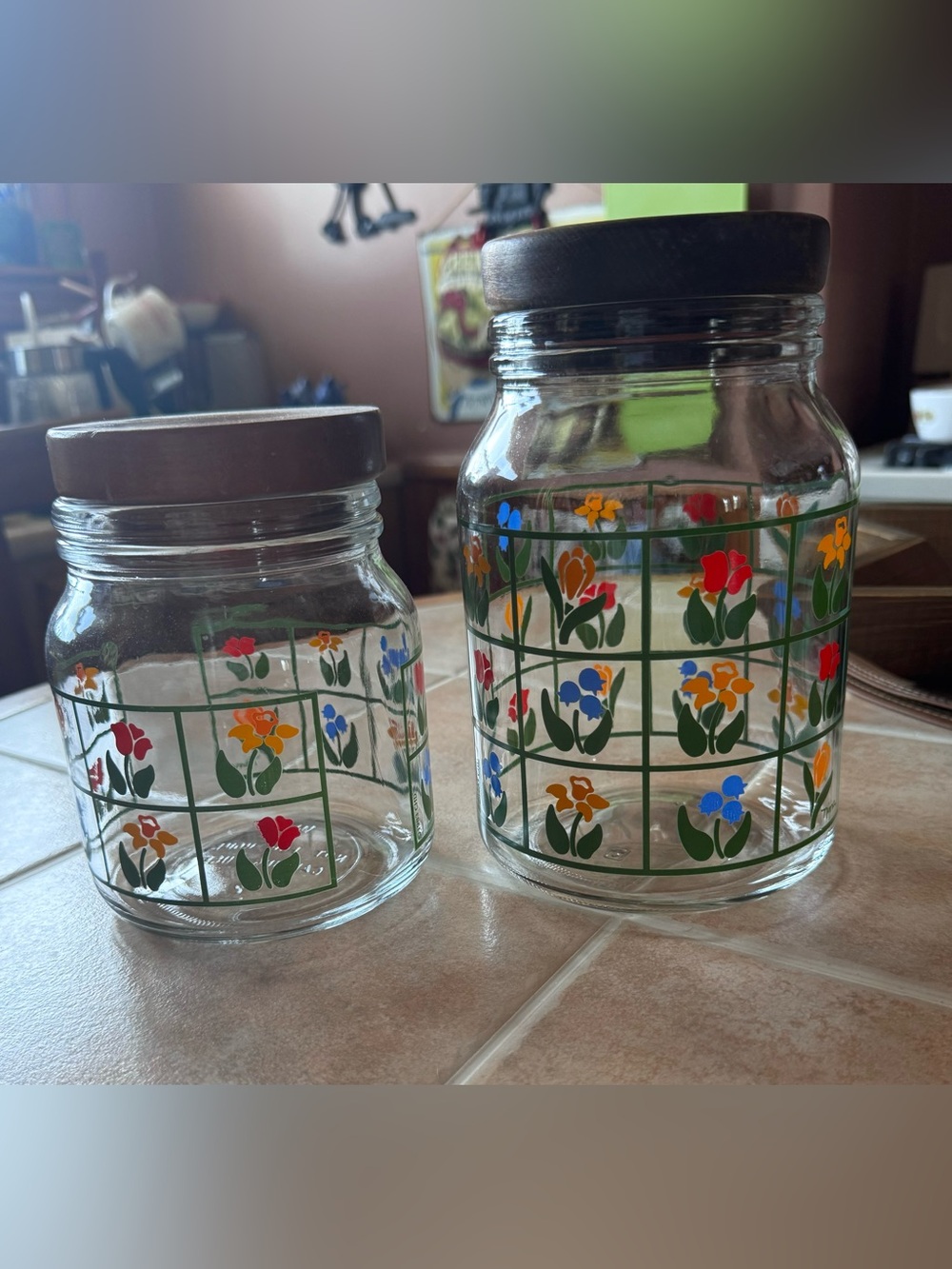 Anchor Hocking 1983 Pair of Glass Jars